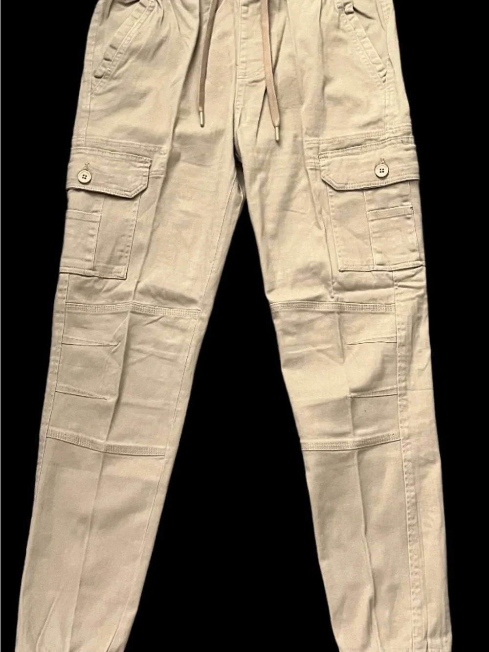 Light Gray Cargo Jogger Pants with Utility Pockets